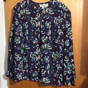 Purple floral blouse 22W